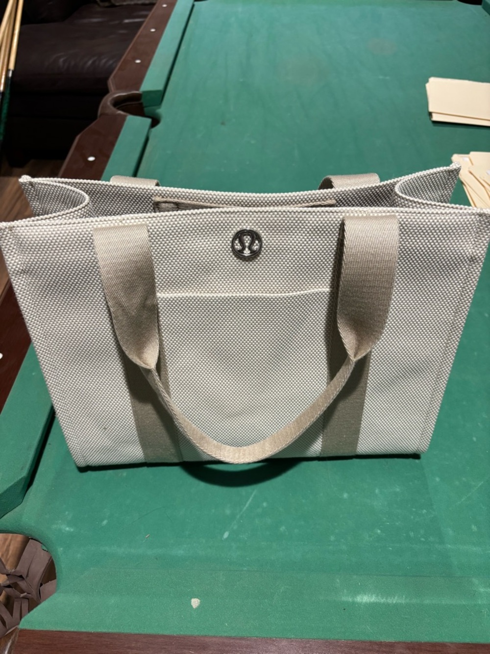 lululemon athletica Beige Canvas Tote Shoulder Bag